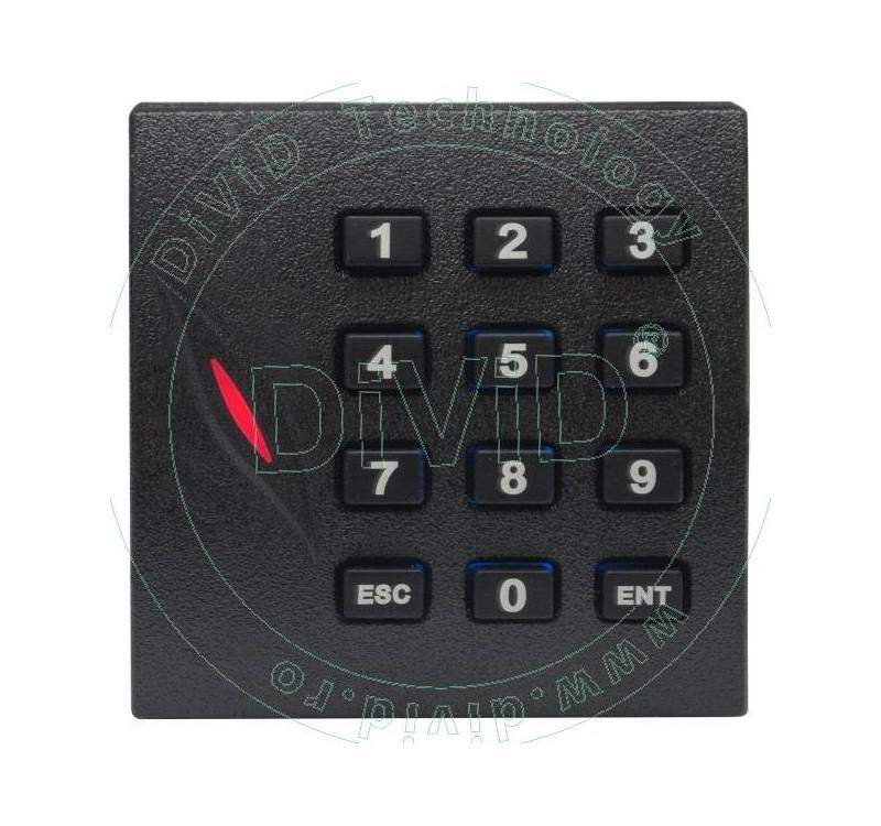 Cititor de proximitate RFID (MIFARE 13.56MHz) cu tastatura pentru centrale de control acces KR-102M